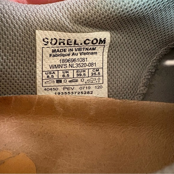 Sorel Kinetic Lite Strap Up Sneakers Shoes Dove Gray Tan Khaki Women's Size 8.5 - Picture 13 of 13